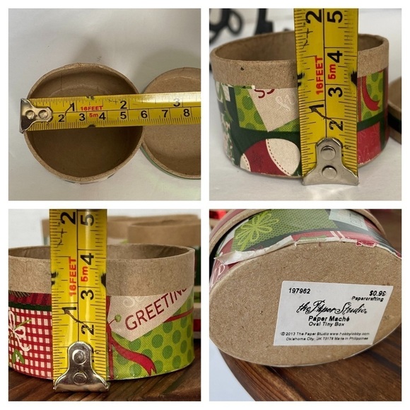 The Paper Studio Paper Mache Ornament Boxes Hobby Lobby Tiny Oval And Circle Box - Picture 14 of 15